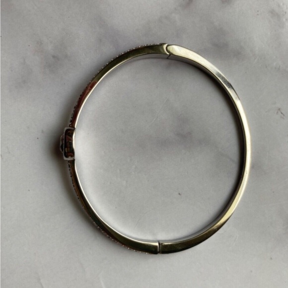 NIB COACH Signature Logo Pave Hinged Bangle Bracelet One Size - Picture 3 of 4